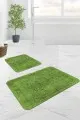 Dijital Banyo Paspas Seti Yeşil Modern Klasik Banyo Halısı Klozet Paspas Seti BS233