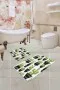 Yeşil Kaktüslü Desen Banyo Halısı Klozet Paspas Seti BS244