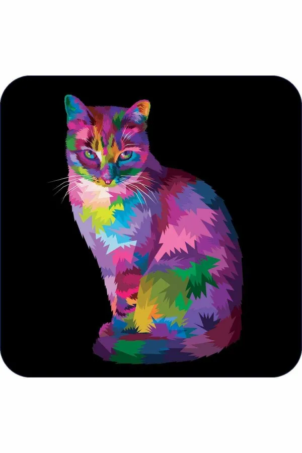 Yıkanabilir Banyo Halısı Siyah Kedi Desenli Banyo Halısı Klozet Paspas Seti BS257
