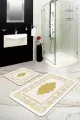 Şık Banyo Paspas Takımları Gold Modern Klasik Banyo Halısı Klozet Paspas Seti BS282