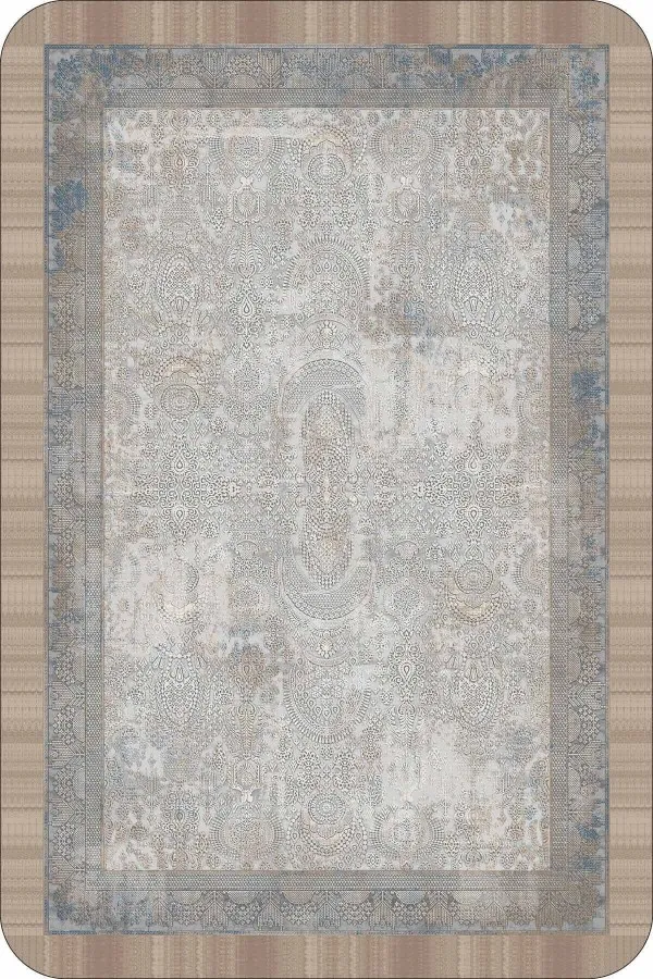 Banyo Paspası 100X100 Bej Modern Klasik Banyo Halısı Klozet 2'li Paspas Seti BS285