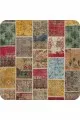 Renkli Patchwork Banyo Halısı Klozet 2'li Paspas Seti BS293