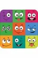 Renkli Smiley Banyo Halısı Klozet Takımı Paspas Seti BS299