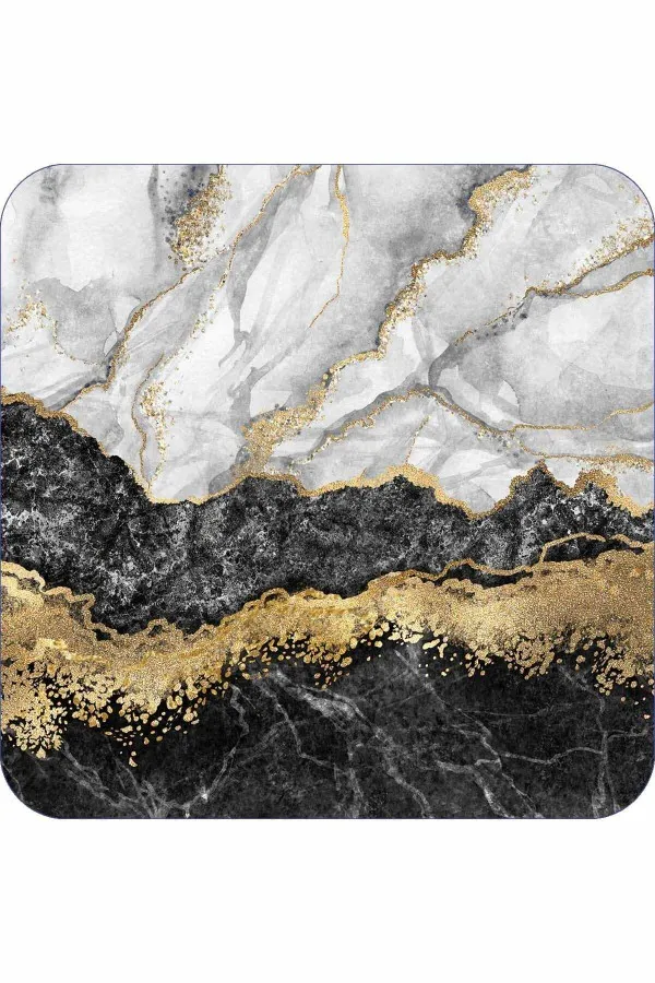 Banyo Paspas Takımları Siyah Mermer Görünümlü Banyo Halısı Klozet Paspas Seti BS305