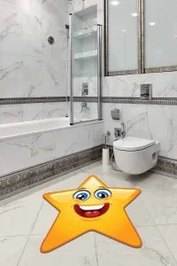 Sarı Smiley Banyo Halısı Klozet Yıldız Paspas Seti BS306 Sarı Smiley Banyo Halısı Klozet Yıldız Paspas Seti BS306