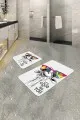 En Güzel Klozet Takımları Ekru Hayvan Temalı Banyo Halısı Klozet Paspas Seti BS313