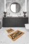 Bej Home Sweet Home Banyo Halısı Klozet Paspas Seti BS315