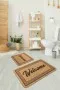 Bej Home Sweet Banyo Halısı Klozet Takımı Paspas Seti BS319