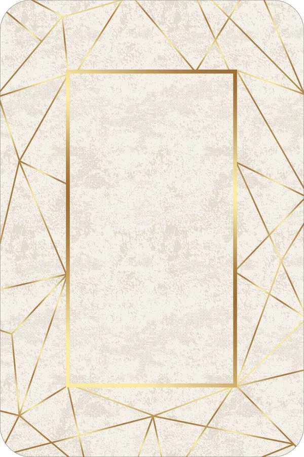 İkili Paspas Gold Çerçeveli Desen Banyo Halısı Klozet Paspas Seti BS341