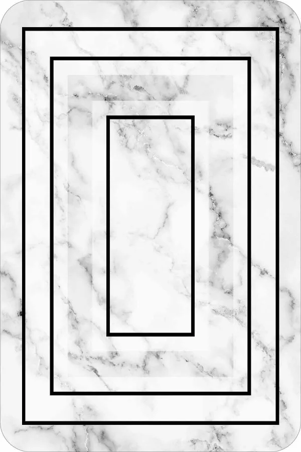 Antibakteriyel Banyo Paspası Beyaz Mermer Desen Banyo Halısı Klozet Paspas Seti BS342