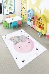 Pudra Yıkanabilir Kaymaz Tabanlı Filli Bebek Halısı AR144 Pudra Yıkanabilir Kaymaz Tabanlı Filli Bebek Halısı AR144