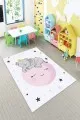 Pudra Yıkanabilir Kaymaz Tabanlı Filli Bebek Halısı AR144