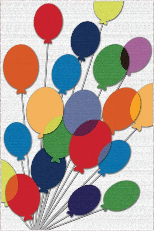 Yumuşak Bebek Halısı Çok Renkli Kaymaz Tabanlı Yıkanır Balonlu Bebek Halısı KD39