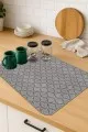 Gri Düz Microfiber Bulaşık Kurutma Kurulama Matı MM001