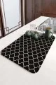 Fas Desen Siyah Bulaşık Matı Siyah Fas Desen Microfiber Bulaşık Kurutma Matı MM002