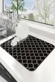 Fas Desen Siyah Bulaşık Matı Siyah Fas Desen Microfiber Bulaşık Kurutma Matı MM002