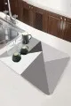 Geometrik Gri Bulaşık Kurutma Matı Gri Geometrik Microfiber Bulaşık Kurutma Kurulama Matı MM006