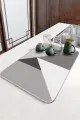 Geometrik Gri Bulaşık Kurutma Matı Gri Geometrik Microfiber Bulaşık Kurutma Kurulama Matı MM006