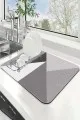 Geometrik Gri Bulaşık Kurutma Matı Gri Geometrik Microfiber Bulaşık Kurutma Kurulama Matı MM006