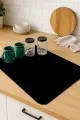 Siyah Sade Microfiber Bulaşık Kurutma Kurulama Matı MM007