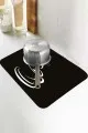 Mutfak Temalı Siyah Bulaşıklık Kurutma Matı Siyah Mutfak Temalı Microfiber Bulaşık Kurutma Matı MM008