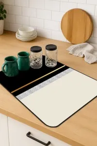 Siyah Modern Microfiber Bulaşık Kurutma Kurulama Matı MM009 Siyah Modern Microfiber Bulaşık Kurutma Kurulama Matı MM009