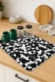 Siyah Petek Microfiber Bulaşık Kurutma Kurulama Matı MM010
