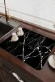 Mermer Görünümlü Siyah Bulaşık Süzme Matı Siyah Mermer Görünümlü Microfiber Bulaşık Kurutma Matı MM012
