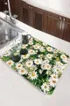 Çiçekli Yeşil Bulaşık Kurutma Pedi Yeşil Çiçekli Microfiber Bulaşık Kurutma Kurulama Matı MM016