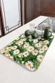 Çiçekli Yeşil Bulaşık Kurutma Pedi Yeşil Çiçekli Microfiber Bulaşık Kurutma Kurulama Matı MM016