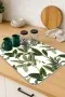 Yeşil Çiçekli Microfiber Bulaşık Kurutma Kurulama Matı MM017