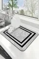 Çerçeveli Gri Bulaşıklık Matı Gri Çerçeveli Microfiber Bulaşık Kurutma Kurulama Matı MM018