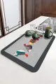 Papağanlı Gri Bulaşık Matı Gri Papağanlı Microfiber Bulaşık Kurutma Kurulama Matı MM022