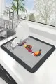 Papağanlı Gri Bulaşık Matı Gri Papağanlı Microfiber Bulaşık Kurutma Kurulama Matı MM022
