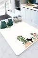 Beyaz Kedi Temalı Microfiber Bulaşık Kurutma Matı MM024