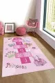 Seksek Çocuk Halısı Pembe Kaymaz Tabanlı Seksekli Oyun Halısı Çocuk Halısı KD065