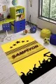 Fenerbahçe Desenli Halı Sarı Lacivert Kaymaz Taban Fenerbahçe Taraftar Halısı KD104