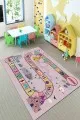 Oyun Alanı Halısı Pembe Kaymaz Taban Bulmacalı Oyun Halısı Çocuk Halısı KD125