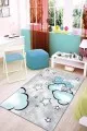 Çocuk Halısı Erkek Mavi Kaymaz Tabanlı Yıkanabilir Ayıcıklı Çocuk Halısı KD24