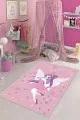 Çoçuk Odası Halı Modelleri Ve Fiyatları Pembe Kaymaz Tabanlı Yıkanabilir Prensesli Çocuk Halısı KD67
