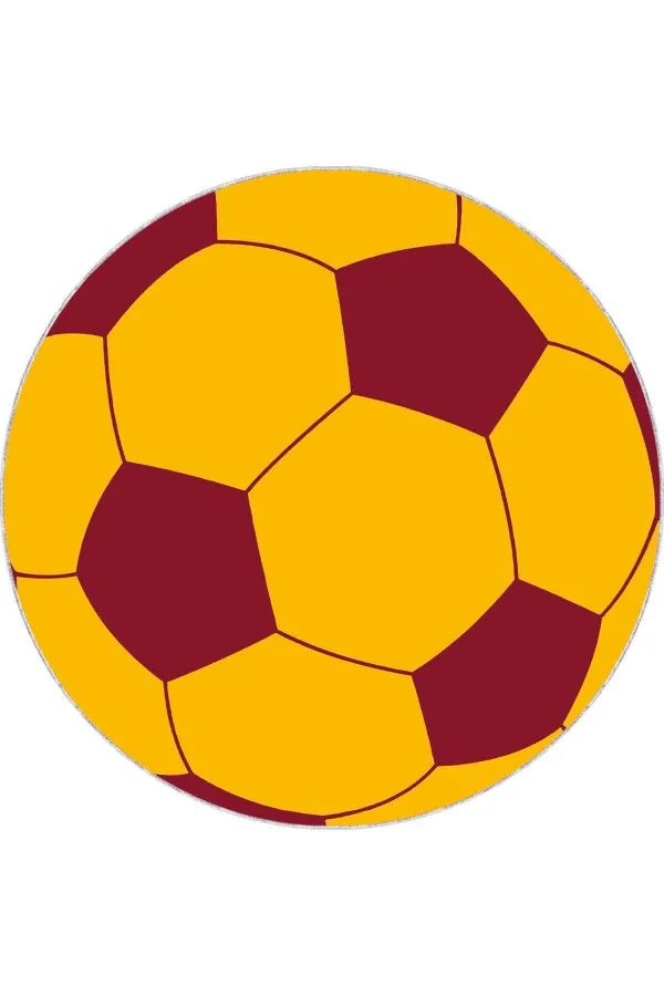 Galatasaray Halı Fiyatları Yuvarlak Sarı Kırmızı Kaymaz Yuvarlak Galatasaray Halısı VH0081