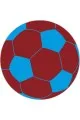 Taraftar Halıları Fiyatları Yuvarlak Bordo Mavi Kaymaz Yuvarlak Trabzon Taraftar Halısı VH0083