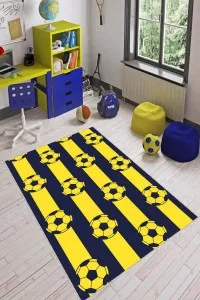 Sarı Lacivert Kaymaz Tabanlı Taraftar Halısı VH045