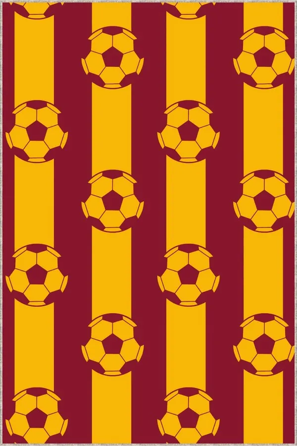 Galatasaray Halı Modelleri Sarı Kırmızı Kaymaz Taban Galatasaray Desenli Halı VH046