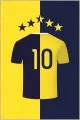 Sarı Lacivert Kaymaz Tabanlı Fenerbahçe Desenli Halı VH051