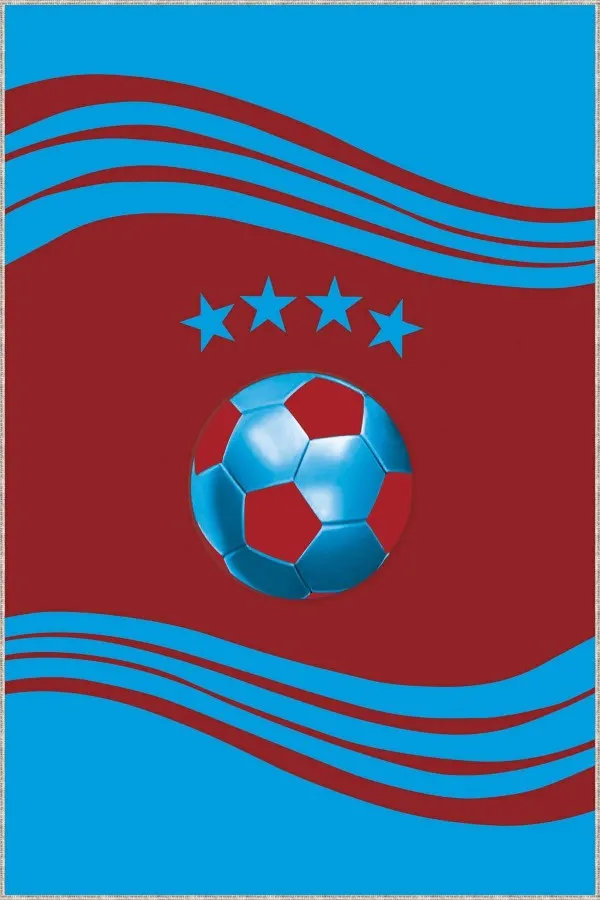 Bize Her Yer Trabzon Bordo Mavi Kaymaz Tabanlı Trabzon Taraftar Halısı VH053