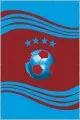 Bize Her Yer Trabzon Bordo Mavi Kaymaz Tabanlı Trabzon Taraftar Halısı VH053