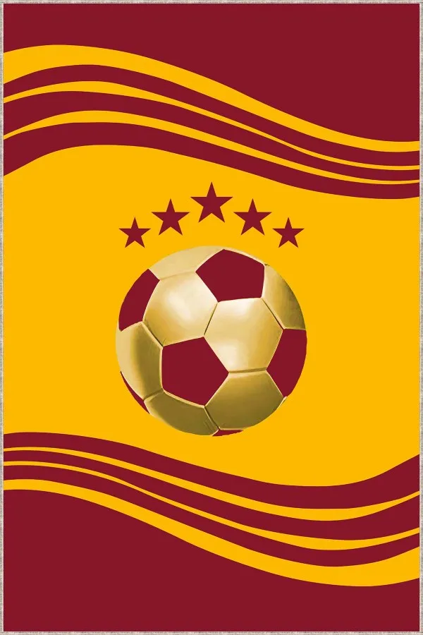 Galatasaray Halı Modelleri Sarı Kırmızı Kaymaz Taban Taraftar Gs Halısı VH055