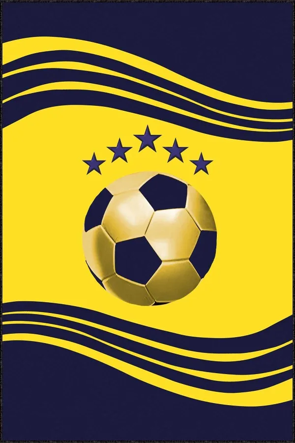 Sarı Lacivert Kaymaz Tabanlı Fenerbahçeli Halı VH056 Sarı Lacivert Kaymaz Tabanlı Fenerbahçeli Halı VH056