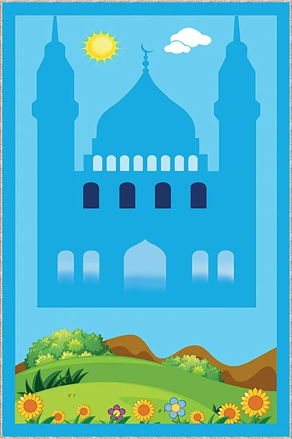 Mavi Cami Temalı Erkek Çocuk Seccadesi CS04